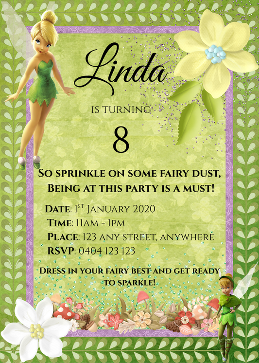 Editable Tinkerbell™ Birthday Invitation
