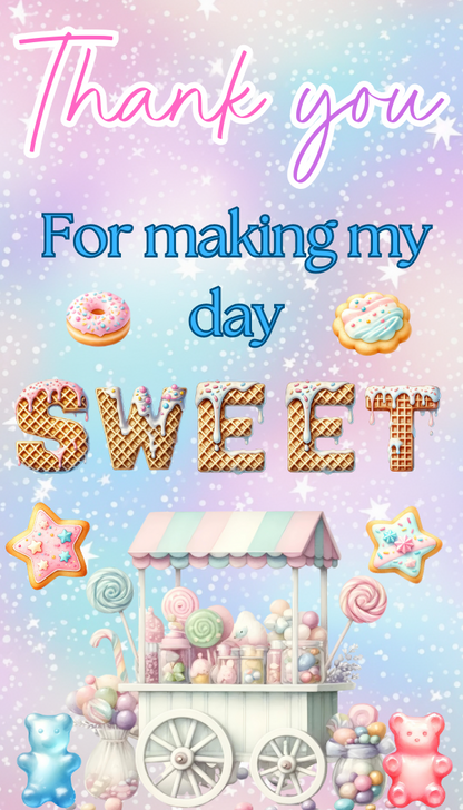 Editable "Sweet 8" Birthday Invitation