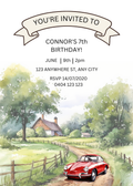 Editable Red Car Birthday Invitation