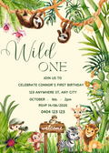 He's A Wild One! Editable Birthday Invitation